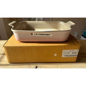 Le Creuset Stoneware Heritage Rectangular Dish 32 cm 4 qt Shell Pink NEW